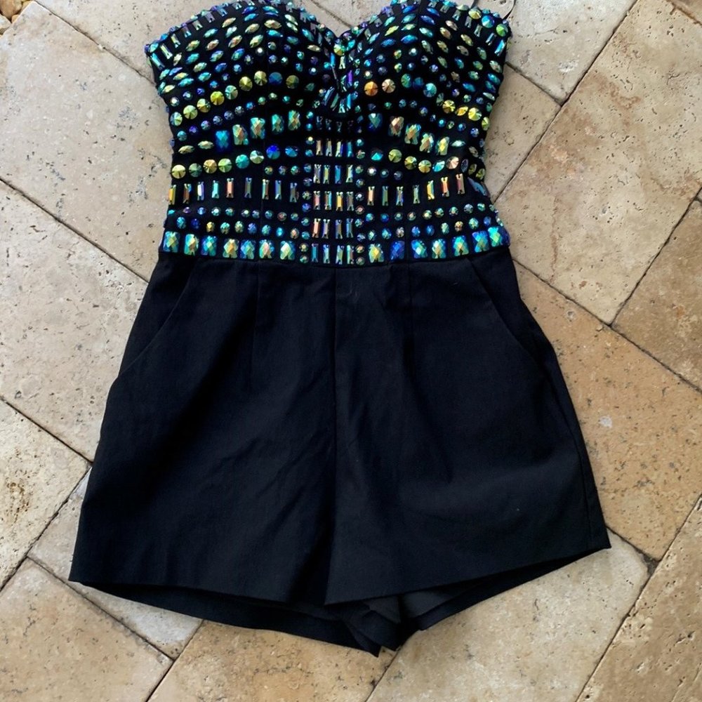 Guess strapless sparkly black romper - $158 - 2